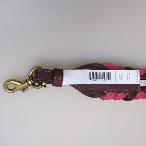Coach NWT $150 Interchangeable Strap Weaving 624 Pink Burgundy Brass RETAIL - Picture 5 of 12
